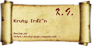 Kruty Irén névjegykártya